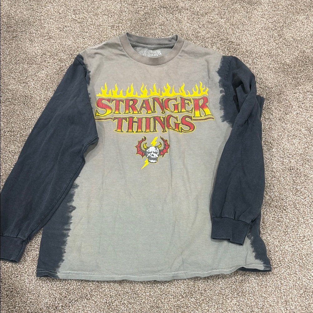 Distressed tie dye Stranger Things graphic tee